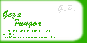 geza pungor business card